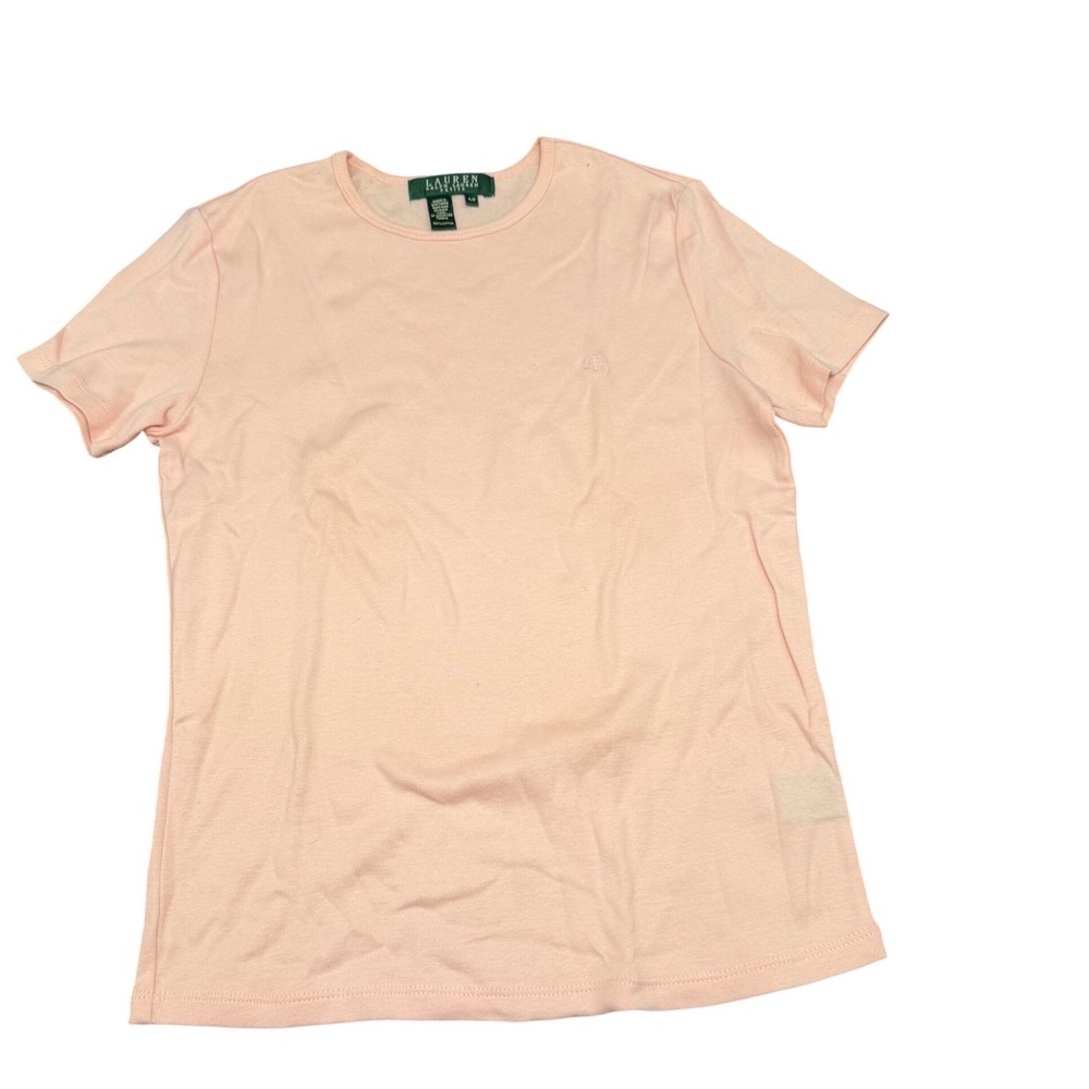 Lauren Ralph Lauren Petite Pink Cotton Crew‎ Neck Short Sleeve T-Shirt P/P